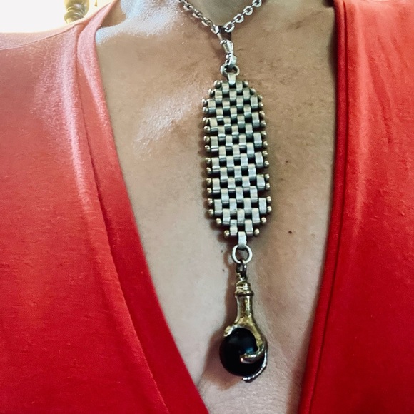 Antique Silver Claw red orb watch fob circa 1890s. - Picture 10 of 11